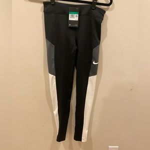 NWT Nike Girl's Dri-Fit Trophy Leggings Black White size XL